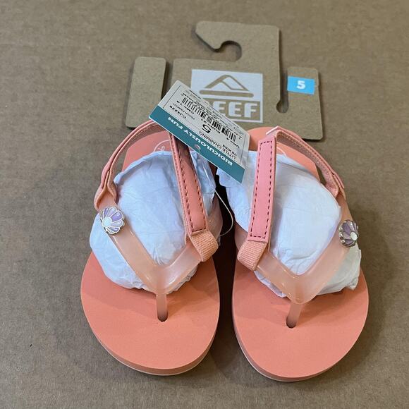 Reef Sandals Kids Toddler Size 5 Peach Parfait Little Charming Seashell CJ4229 - Picture 4 of 11